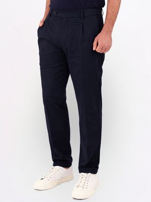 2. Berwich men's trousers in technical fabric with front pleats Navy