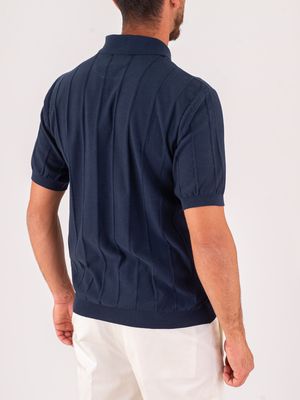 3. Polo en maille pour homme Paul&Shark à rayures verticales Bleu
