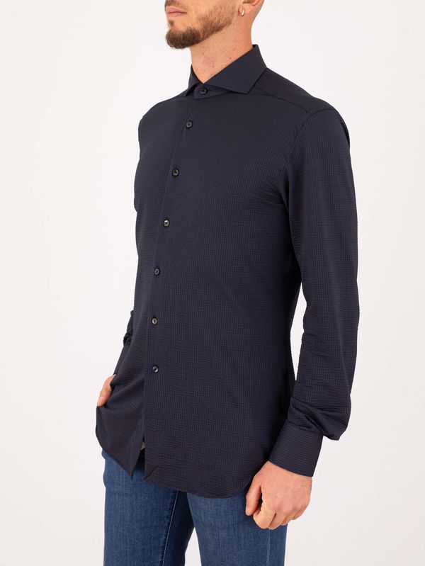 2. Xacus men's shirt in technical fabric, minimal elegance and advanced functionality, Tailor-Slim Fit Blue Xacus 21616.act520ml