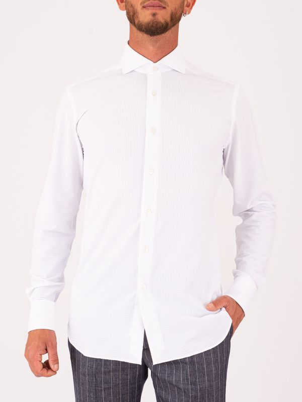 Xacus men's shirt in technical fabric, minimal elegance and advanced functionality, Tailor-Slim Fit White Xacus