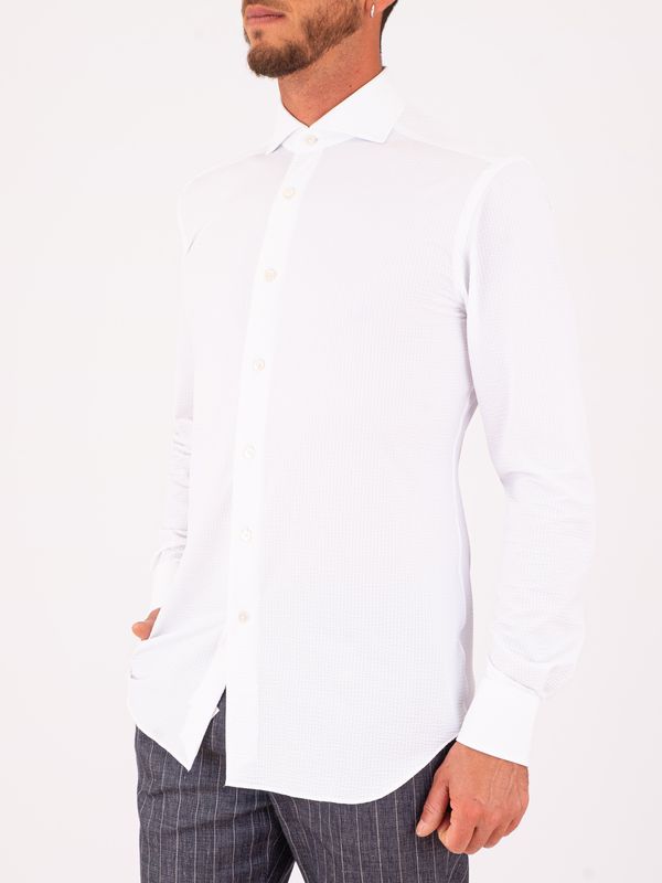 2. Xacus men's shirt in technical fabric, minimal elegance and advanced functionality, Tailor-Slim Fit White Xacus 21616.act520ml