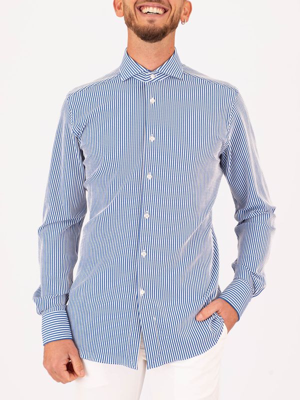 Xacus men's shirt in technical fabric, minimal elegance and advanced functionality, Tailor-Slim Fit Blue Xacus