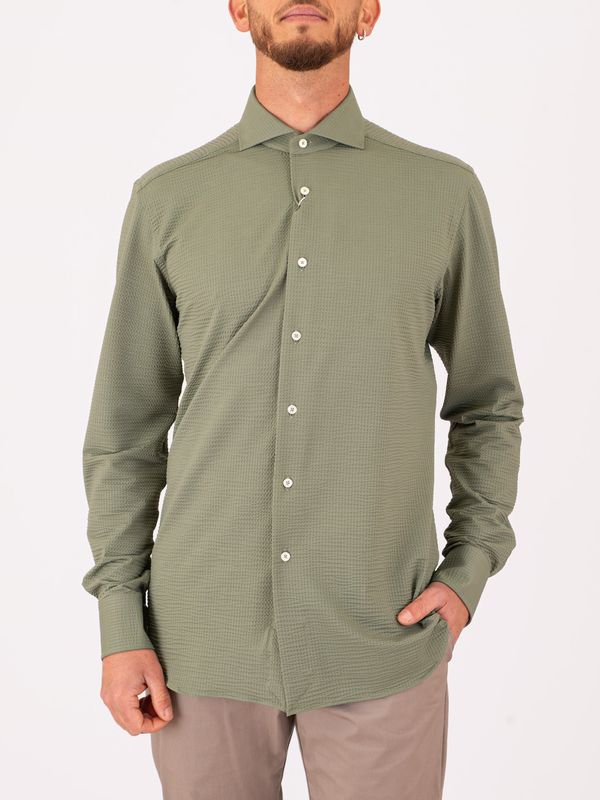 Xacus men's shirt in technical fabric, minimal elegance and advanced functionality, Tailor-Slim Fit Green Xacus