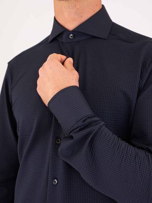 4. Xacus men's shirt in technical fabric, minimal elegance and advanced functionality, Tailor-Slim Fit Blue