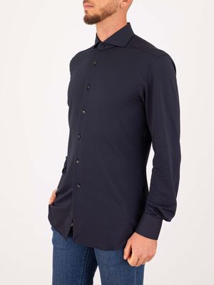 2. Xacus men's shirt in technical fabric, minimal elegance and advanced functionality, Tailor-Slim Fit Blue