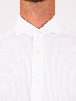 4. Xacus men's shirt in technical fabric, minimal elegance and advanced functionality, Tailor-Slim Fit White