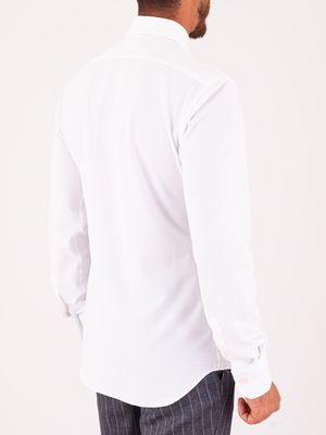3. Xacus men's shirt in technical fabric, minimal elegance and advanced functionality, Tailor-Slim Fit White