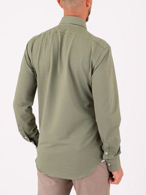 3. Camicia uomo Xacus in tessuto tecnico eleganza minimal e funzionalità avanzata Tailor-Slim Fit Verde