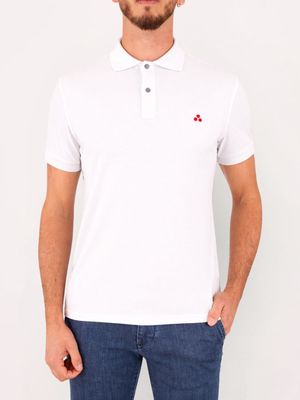 1. Peuterey men's polo shirt in technical fabric, breathable and lightweight material White