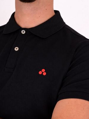 4. Peuterey men's polo shirt in technical fabric, breathable and lightweight material Black
