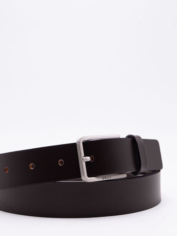 2. HUGO men's leather belt in a minimalist style Brown Hugo 50558778