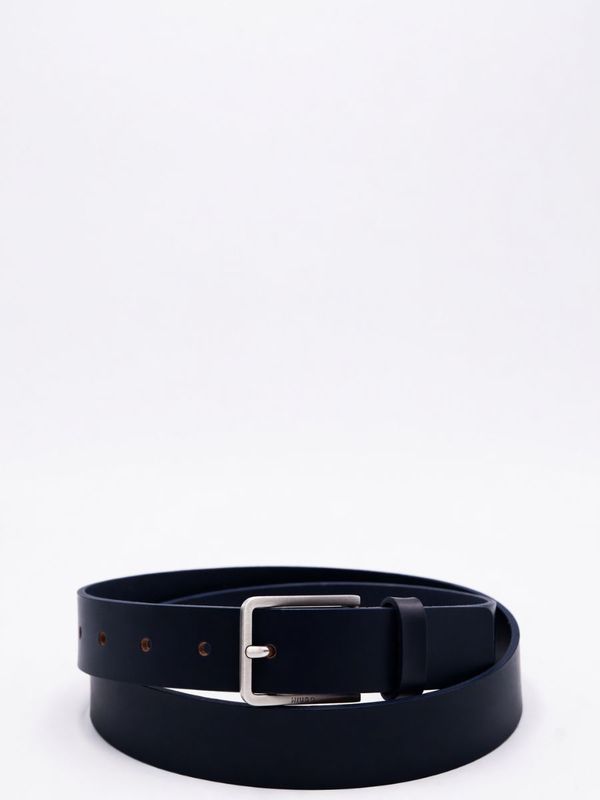 1. HUGO men's leather belt in a minimalist style Blue Hugo 50558778
