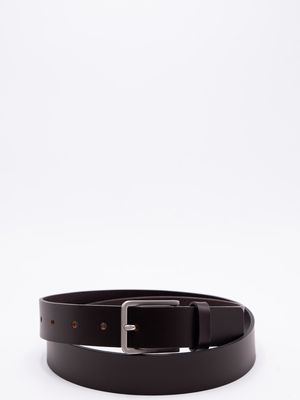 1. HUGO men's leather belt in a minimalist style Brown