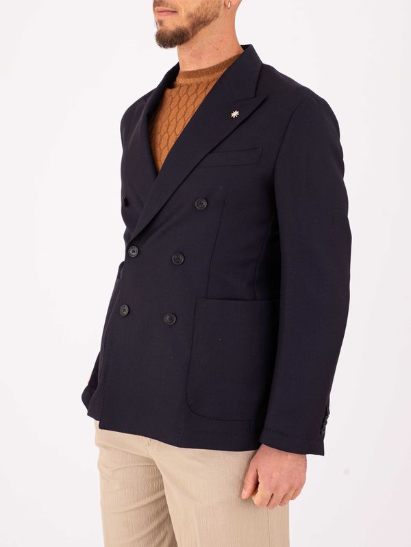2. Manuel Ritz men's double-breasted jacket with wide lapels Blue MANUEL RITZ 4032g2738263128