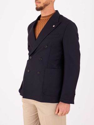 2. Veste croisée pour homme Manuel Ritz à larges revers Bleu