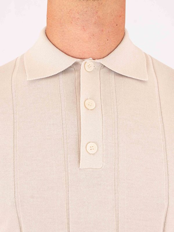 4. Polo homme Manuel Ritz en pur coton avec finitions côtelées ajustées Beige MANUEL RITZ 4032m508263312