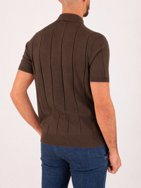 3. Manuel Ritz men's polo shirt in pure cotton with tailored ribbing Brown MANUEL RITZ 4032m508263312