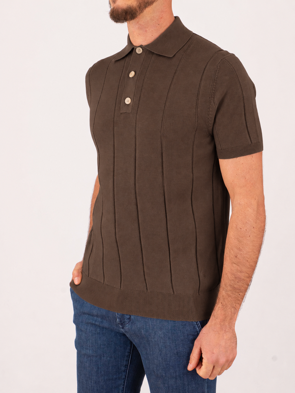 2. Manuel Ritz men's polo shirt in pure cotton with tailored ribbing Brown MANUEL RITZ 4032m508263312