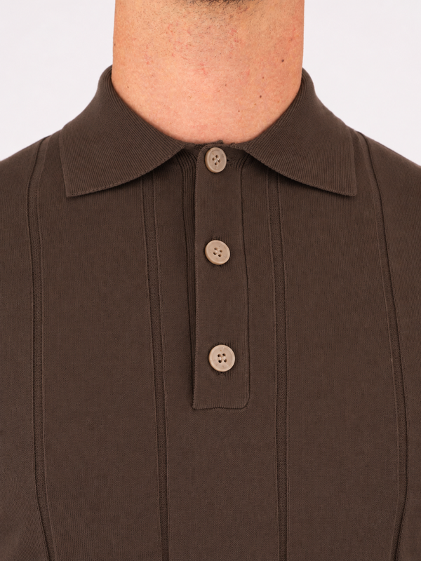 4. Manuel Ritz men's polo shirt in pure cotton with tailored ribbing Brown MANUEL RITZ 4032m508263312