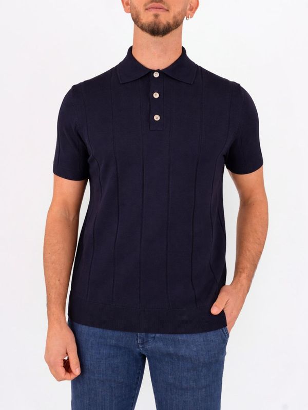 1. Manuel Ritz men's polo shirt in pure cotton with tailored ribbing Blue MANUEL RITZ 4032m508263312