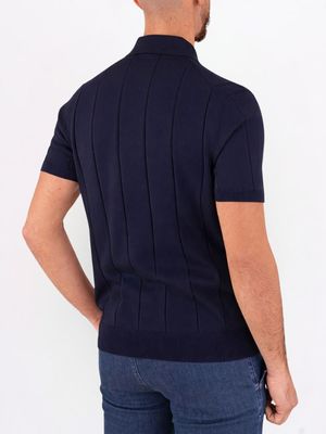 3. Manuel Ritz men's polo shirt in pure cotton with tailored ribbing Blue