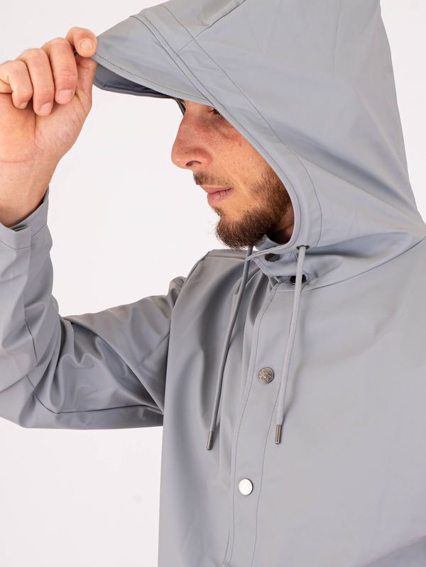 4. Veste imperméable unisexe en tissu PU Gris clair RAINS 12010