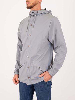 2. Veste imperméable unisexe en tissu PU Gris clair