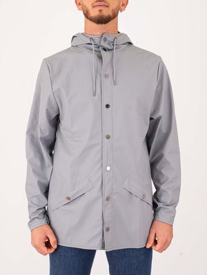 1. Veste imperméable unisexe en tissu PU Gris clair