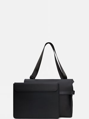 2. Sac messager Rains PU OTG, sac business avec poche pour ordinateur portable 14 pouces Noir
