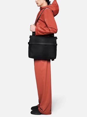 4. Sac messager Rains PU OTG, sac business avec poche pour ordinateur portable 14 pouces Noir
