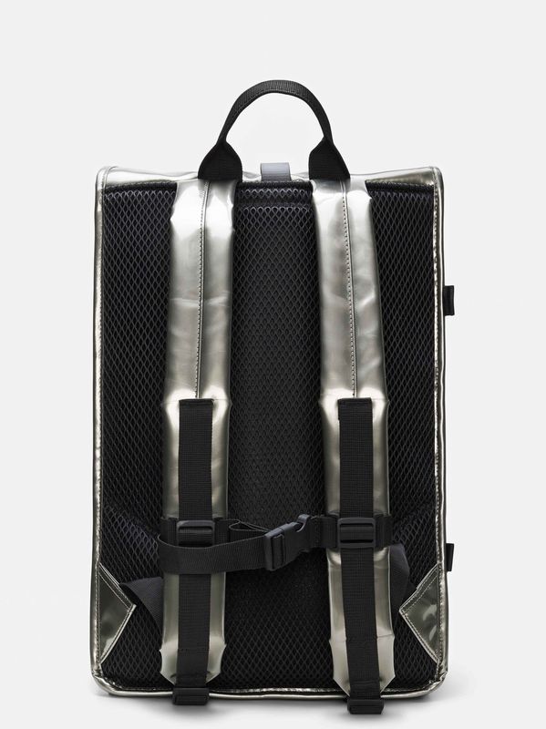 3. Sac à dos à enroulement unisexe grand format, imperméable et résistant à la pluie, idéal pour les activités urbaines et pouvant accueillir un ordinateur portable. Métallique RAINS 14590