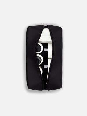4. Trousse de toilette compacte de voyage Rains, petite trousse de beauté unisexe Noir