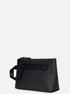 2. Trousse de toilette unisexe à 2 fermetures éclair, grande taille, imperméable en PU Noir
