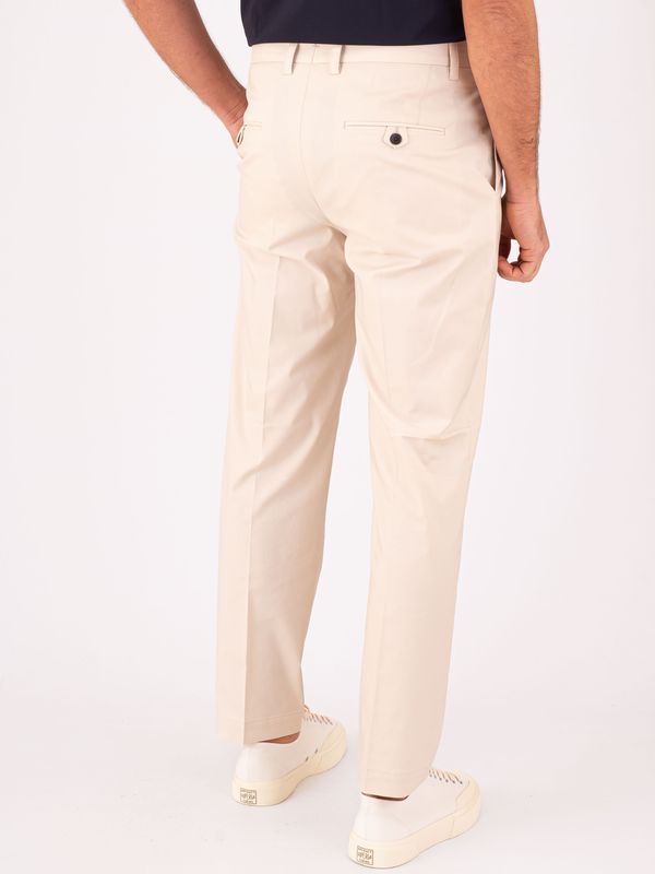 3. Pantalone uomo Devorè in misto cotone con linee sartoriali e pinces Mandorla Devorè dvr5c-g1045