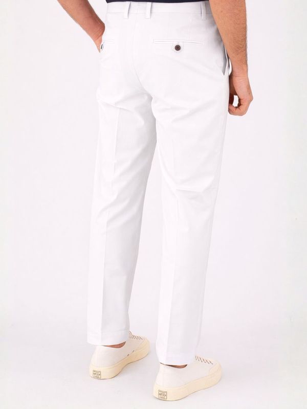 3. Pantalone uomo Devorè in misto cotone con linee sartoriali e pinces Bianco Devorè dvr5c-g1045