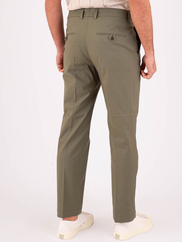 3. Pantalon homme Devorè en mélange de coton, coupe ajustée et plis Vert militaire Devorè dvr5c-g1045