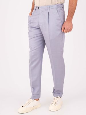 2. Pantalon Devoré pour homme en lin mélangé léger et ajusté Bleu poudre