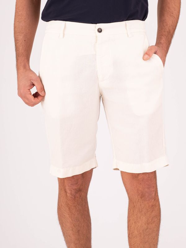 1. Bermuda uomo Berwich in misto lino sartoriale elegante e leggero Ecru' Berwich pu19bermudaelaxgd