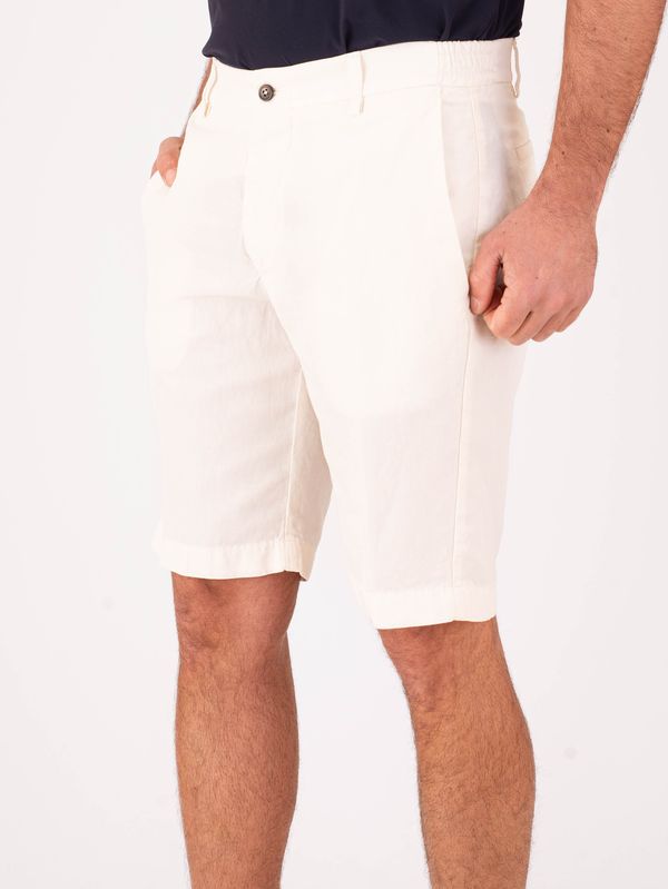 2. Bermuda uomo Berwich in misto lino sartoriale elegante e leggero Ecru' Berwich pu19bermudaelaxgd