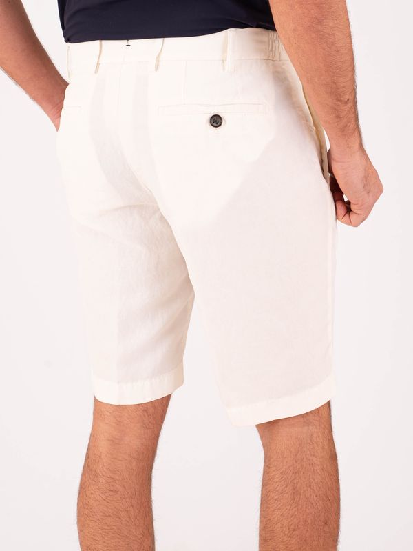 3. Bermuda uomo Berwich in misto lino sartoriale elegante e leggero Ecru' Berwich pu19bermudaelaxgd