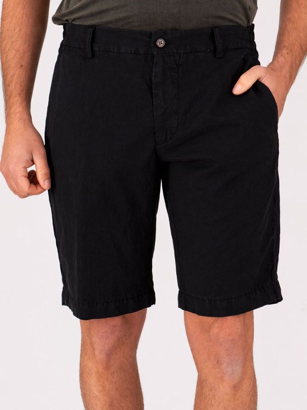 Bermuda uomo Berwich in misto lino sartoriale elegante e leggero Nero Berwich