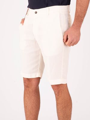2. Bermuda uomo Berwich in misto lino sartoriale elegante e leggero Ecru'
