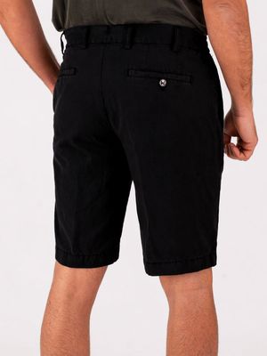 3. Bermuda Berwich pour homme en lin mélangé élégant et léger. Noir