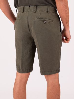 3. Bermuda Berwich pour homme en lin mélangé élégant et léger. Vert