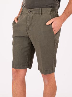 2. Bermuda Berwich pour homme en lin mélangé élégant et léger. Vert
