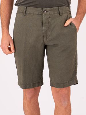 1. Bermuda Berwich pour homme en lin mélangé élégant et léger. Vert