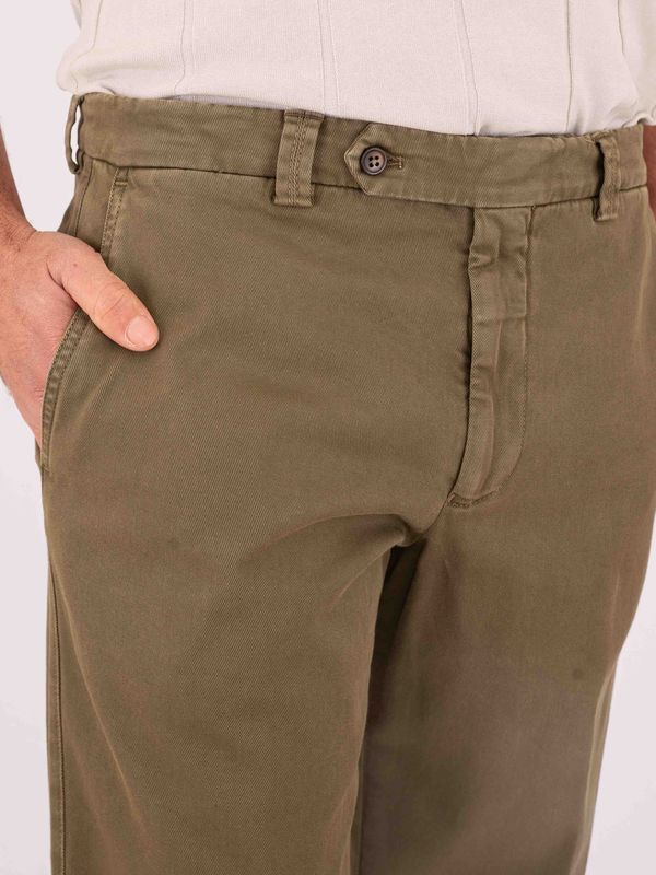 4. Pantalon en coton pour homme Berwich, chino élégant et ajusté Mélange Vert Berwich pu19chiaiaff-gdts0487x