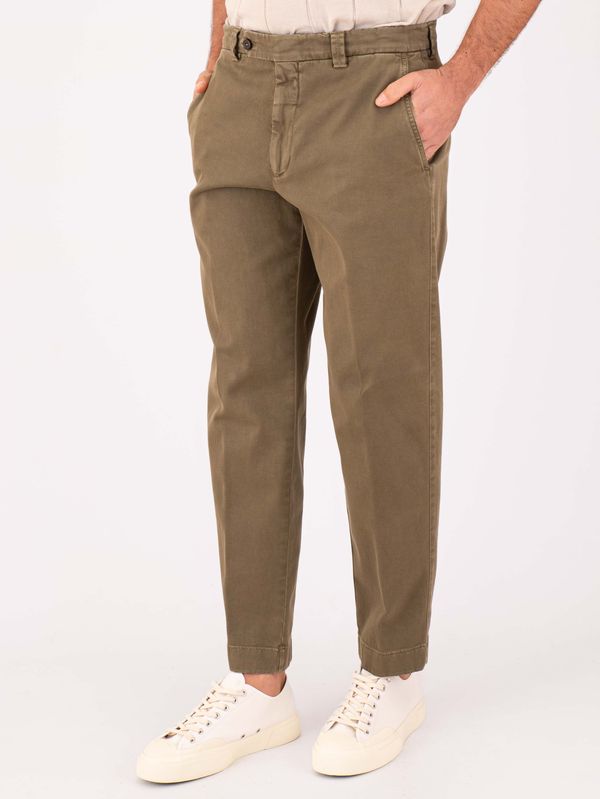 2. Pantalon en coton pour homme Berwich, chino élégant et ajusté Mélange Vert Berwich pu19chiaiaff-gdts0487x