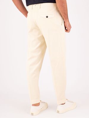 3. Pantalon en coton pour homme Berwich, chino élégant et ajusté Crème