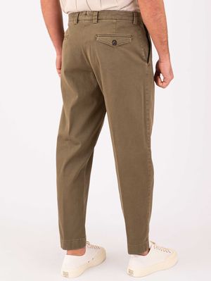 3. Pantalon en coton pour homme Berwich, chino élégant et ajusté Mélange Vert